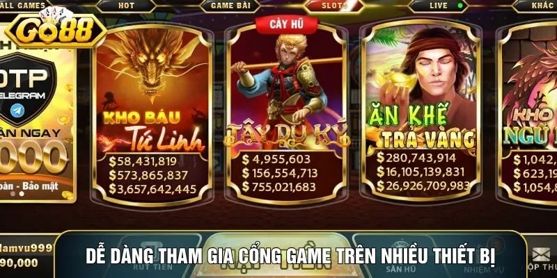 Dễ dàng tham gia cổng game uy tín Go88 trên nhiều thiết bị Dễ dàng tham gia cổng game uy tín Go88 trên nhiều thiết bị